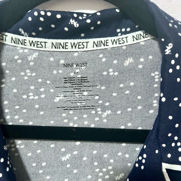 Nine West Blue pajama polka dot Design soft texture small - Picture 2 of 8